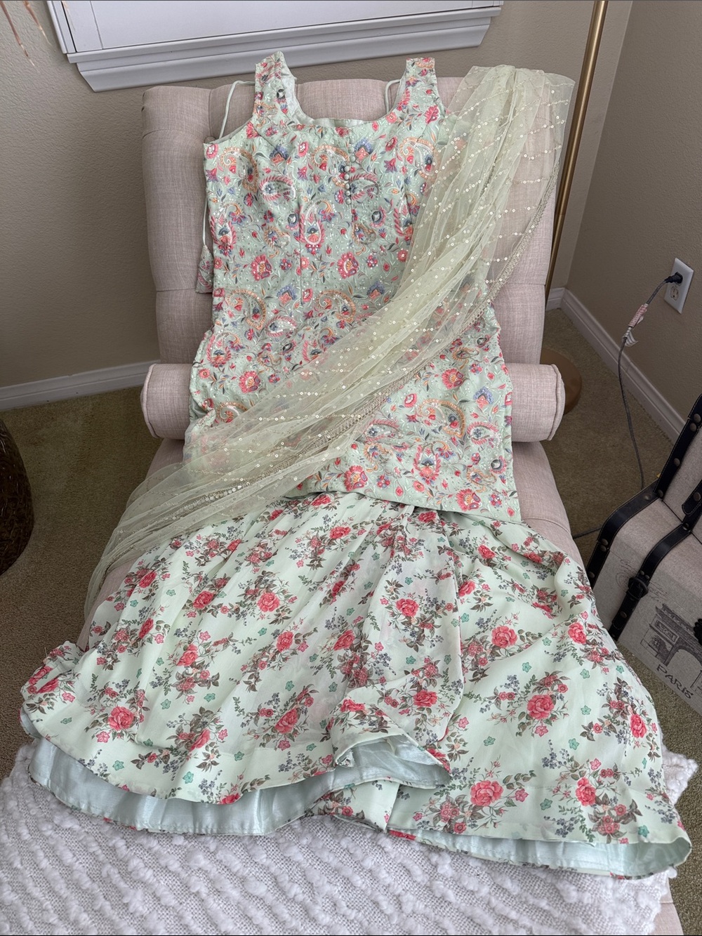 3 piece sharara outfit
